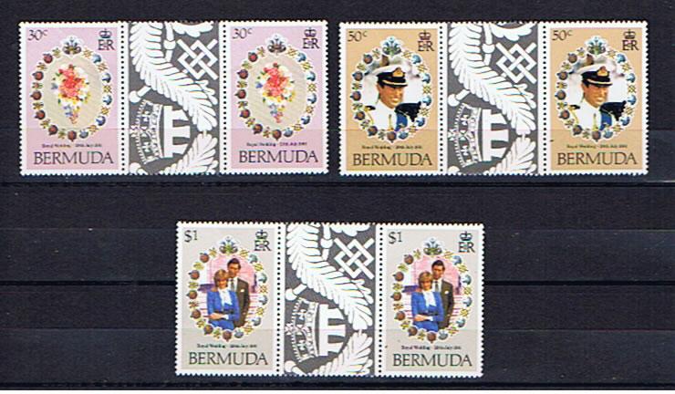 BERMUDA 1981 ROYAL WEDDING GUTTER PAIRS