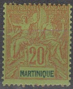 Martinique #42 F-VF  Unused  CV $20.00 (A10527)