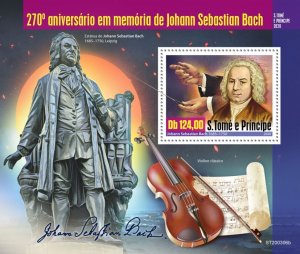 SAO TOME - 2020 - Johann Sebastian Bach - Perf Souv Sheet- Mint Never Hinged