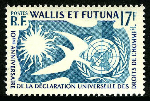 Wallis & Futuna 153, MNH. UN Human Rights. Dove, 1958