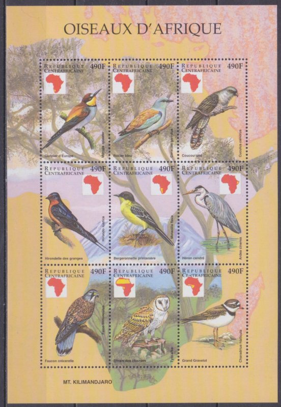 1999 Central African Republic 2180-88KL Birds 15,00 €