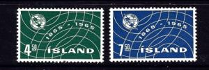 Iceland 370-71 Hinged 1965 set