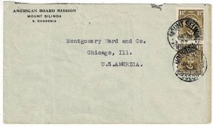 Southern Rhodesia 1927 Mount Silinda cancel on cover to the U.S.