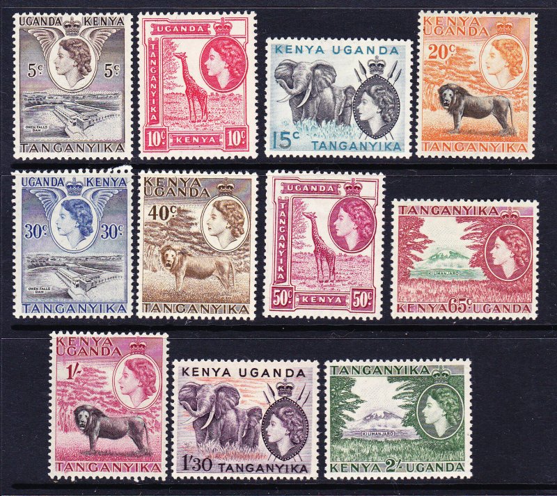 K.U.T 1954 QEII PICTORIALS   SET TO 2/- MLH  SG 167/77 