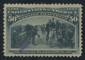 USA 240 - 50 cent Columbian - VF Used with violet cancel - corner crease