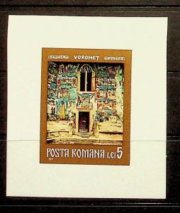 ROMANIA Sc 2307 NH SOUVENIR SHEET OF 1971 - ART - FRESCOES