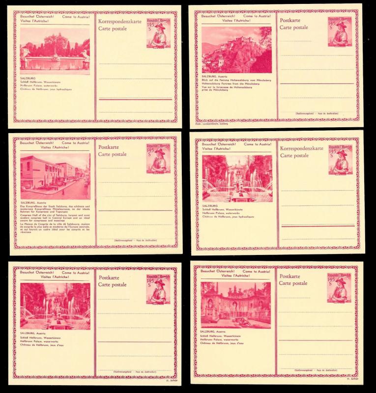 AUSTRIA (120) Scenery View Red 1.45 Shilling Postal Cards c1950s ALL MINT UNUSED
