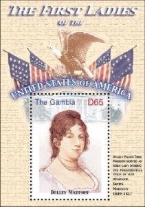 GAMBIA 2007 - FIRST LADIES OF THE UNITED STATES - DOLLEY MADISON S/S MNH
