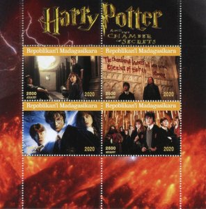 MADAGASCAR - 2020 - Harry Potter C. of Secrets - Perf 4v Sheet-Mint Never Hinged