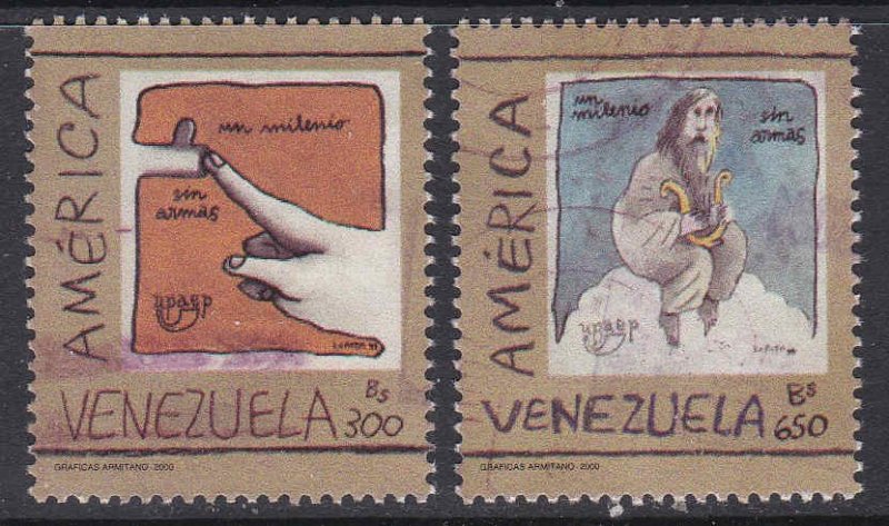 Venezuela #1619a-b singles F-VF Used Millennium Without Arms