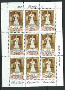 TURKS & CAICOS IS. SG607 1980 80th BIRTHDAY OF QUEEN MOTHER SHEETLET MNH