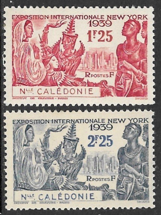 NEW CALEDONIA 1939 NEW YORK WORLD'S FAIR Set Sc 215-216 MH