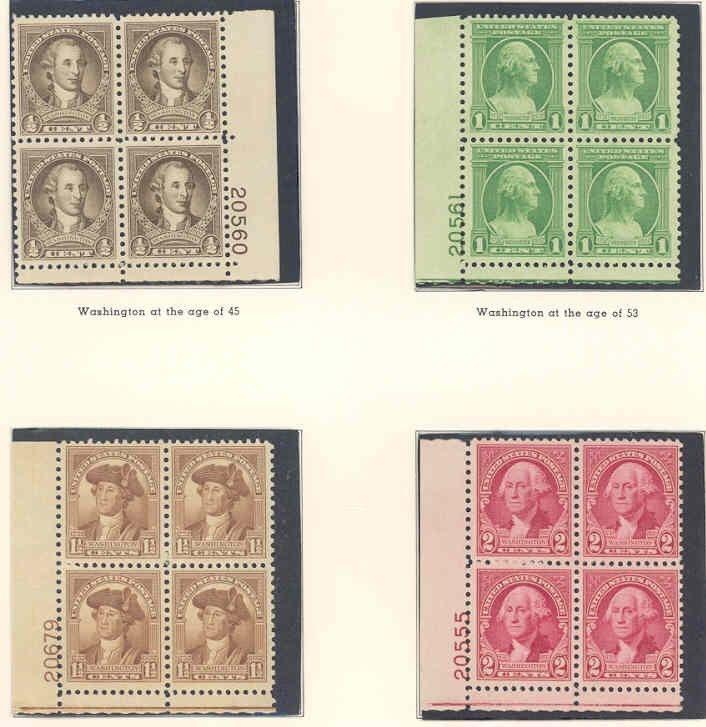 UNITED STATES WASHINGTON BICENTENIAL PLATE BLOCK SET SC# 704-15 MINT NH AS SHOWN