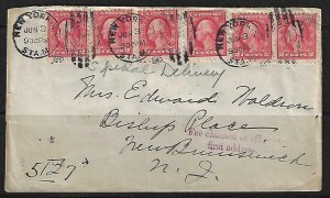 US 1915 NEW YORK TO NEWBRUNSWICH NJ EXPRESS DELIVERY INSUFFICENT FRANKING 2¢