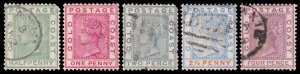 Gold Coast Scott 11, 13-15, 17 (1884-91) Used G-F, CV $14.20 C