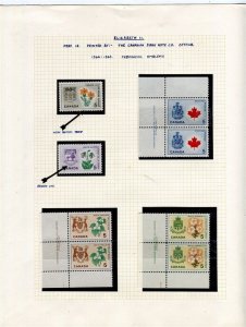 CANADA; 1964 early QEII Provincial issues fine Mint LOT + Varieties