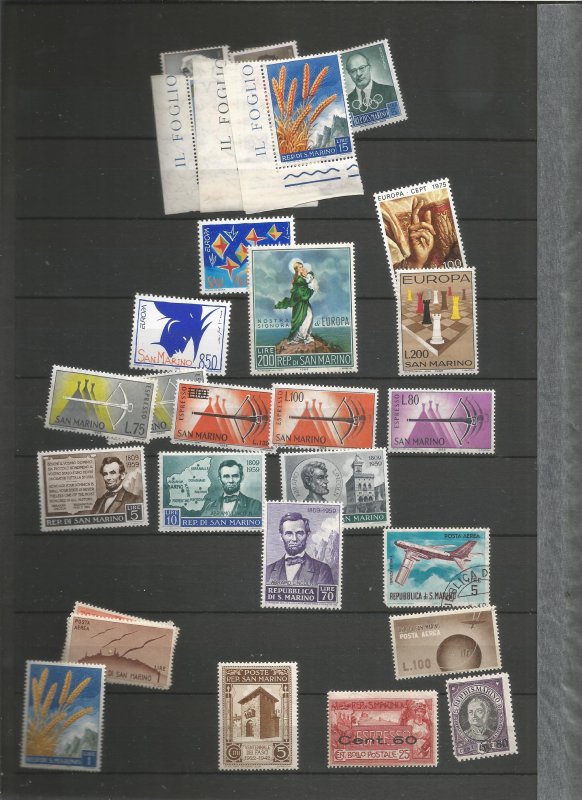 SAN MARINO COLLECTION ON STOCKSHEET, MINT/USED