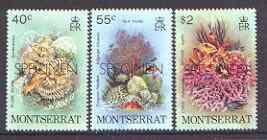 Montserrat 1979 Marine Life perf set of 3 opt'd SPECIMEN,...