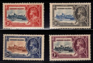 Leeward Islands Scott 96-99 MH* Silver Jubilee stamp set toned gum