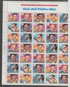 U.S. Scott #2724-2730 Rock & Roll - Rhythm & Blues Stamps - Mint NH Sheet