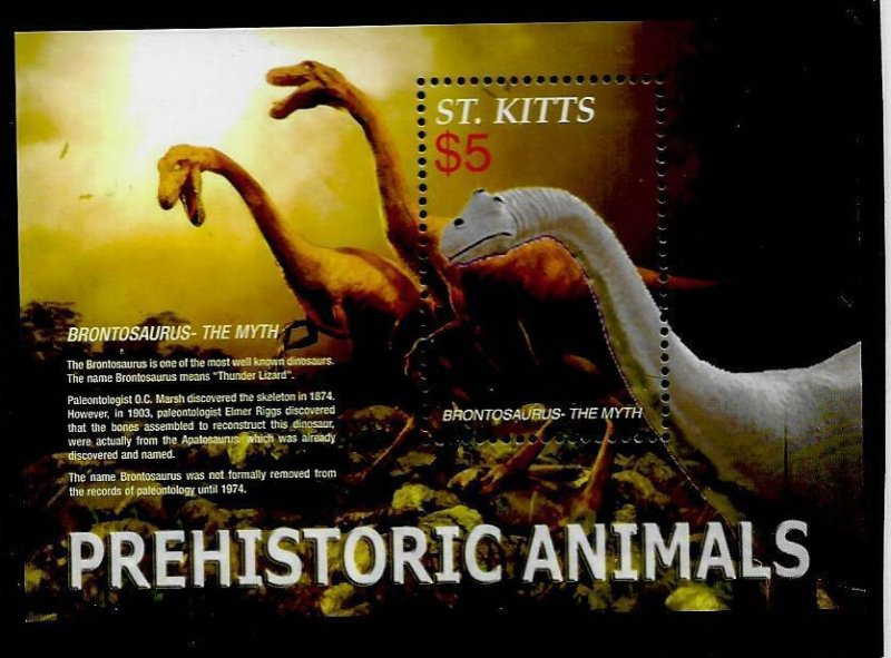 2005    ST. KITTS  -  SG. MS 800A    PREHISTORIC ANIMALS  -  MNH