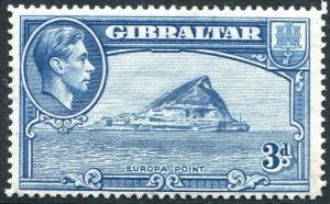 GIBRALTAR-1938-51 3d Light Blue Perf 14 Sg 125a AVERAGE MOUNTED MINT V30245