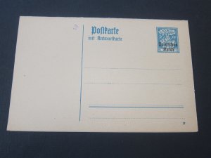 Germany Bayern Overprint Postal Stationery Folded Postcard mint