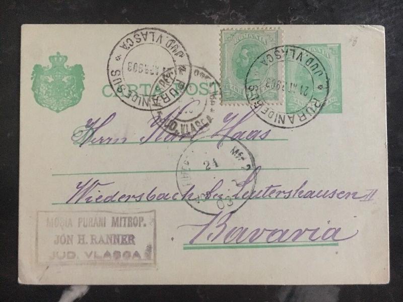 1914 Purani De Sud Romania Postcard To Bavaria Rural Post Cancels