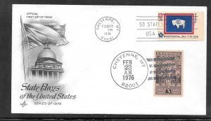 Just Fun Cover #1676 FDC WY. State Flag Artcraft Cachet. (A1506)