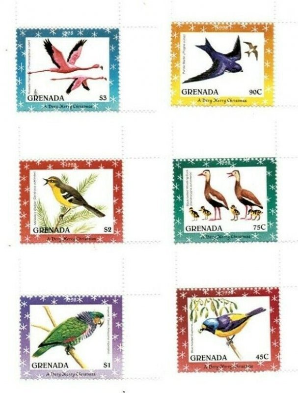 Grenada - 1998 - Christmas '98 Birds - Set Of 6 Stamps - Scott #2808-13 - MNH