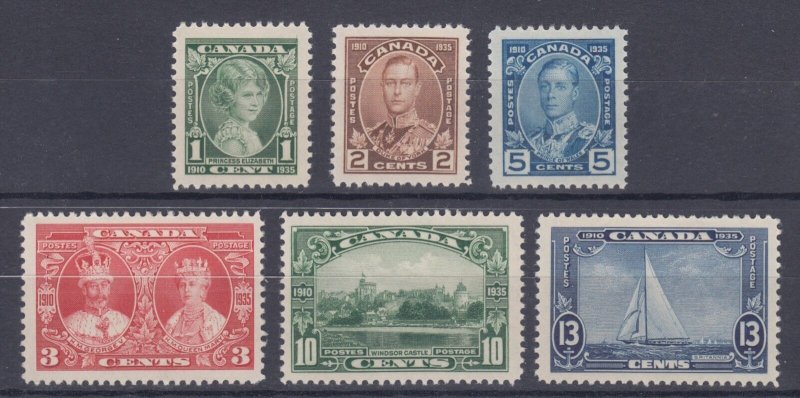 Canada Sc 211-216 MLH. 1935 Silver Jubilee, complete set, F-VF