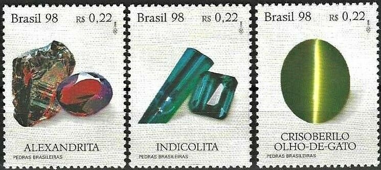 1998 Brazil Beautiful Minerals, complete set VF/MNH! LOOK!