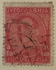 Yugoslavia 1934. Commemorative of King Alexander. 1.50 d. red. SG YU 309. F/H