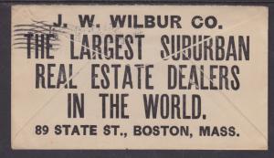 US Sc 391 on 1911 Real Estate Advertising Cover, J.W. Wilbur Co.