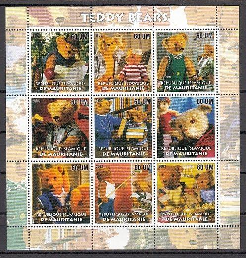 Mauritania, 2003 Cinderella issue. Teddy Bears sheet.