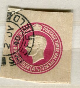 BRITAIN; Early 1900s GVI fine used Postal Stationary Piece