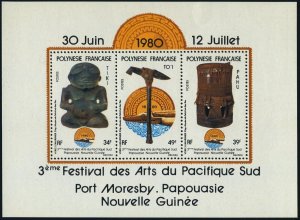 Fr Polynesia 334-336a,MNH. Michel 309-311,Bl.5. South Pacific Arts Festival,1980
