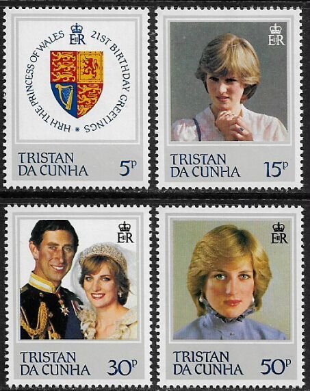 Tristan Da Cunha #310-3 MNH Set - Princess Diana's 21st Birthday