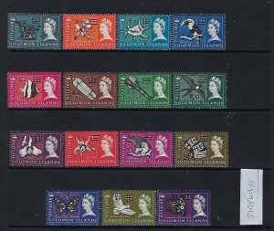 SOLOMON IS. SCOTT #149A-166A 1966 SURCHARGES- WMK 314 (SIDEWAYS)  - MINT LH