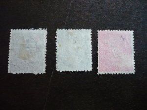 Stamps - India - Travancore - Scott# 4-6 - Used Part Set of 3 Stamps