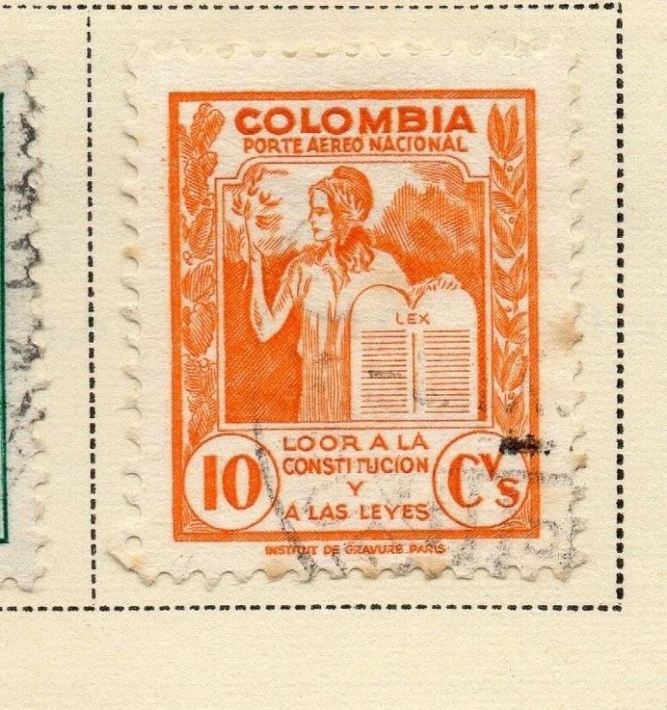 Colombia Air Post 1949 Early Issue Fine Used 10c. 173217