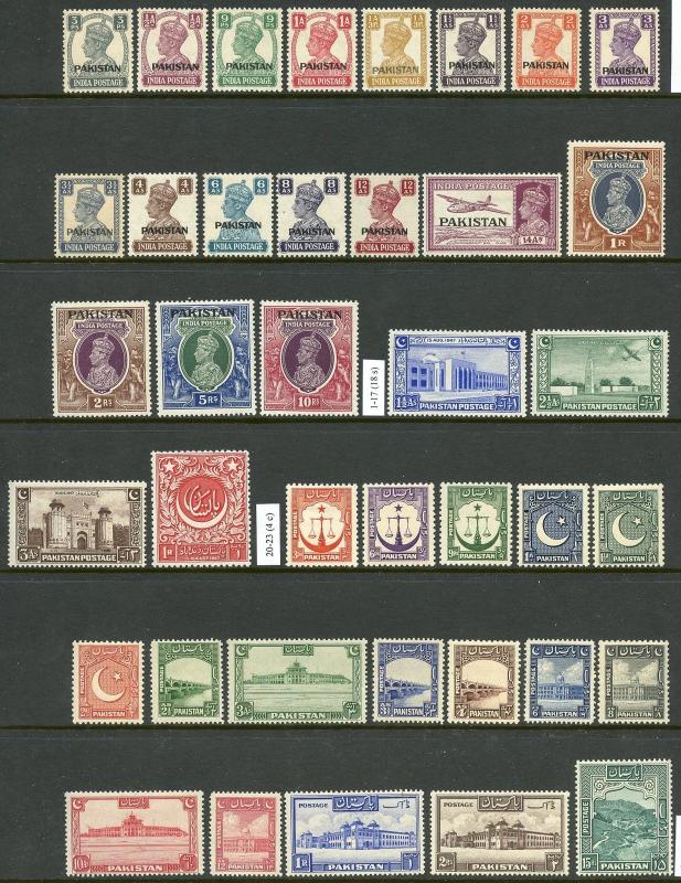 PAKISTAN   LOT OF 190 DIFFERENT MINT HINGED STAMPS ON STOCKS SHEETS AS SHOWN