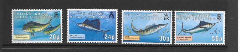 FISH - BRITISH INDIAN OCEAN TERRITORY #168-71  GAME FISH  MNH