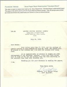 Guam: 1919 Letter Typed on Cleveland Bond Paper (48523)