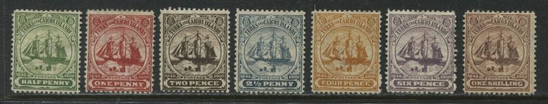 Turks & Caicos Islands 1900-04 values to 1/ mint o.g. hinged