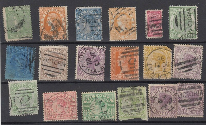 Victoria State QV Collection Of 18 Fine Used JK6320