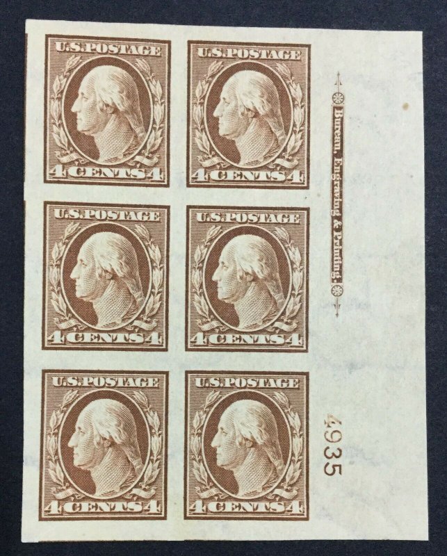 MOMEN: US STAMPS #346 PLATE BLOCK MINT OG 3NH/3H SUPERB LOT #43148