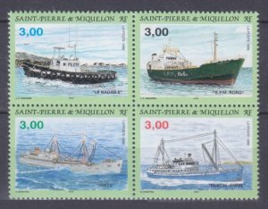 1996 St Pierre and Miquelon 712-715VB Ships 8,00 €