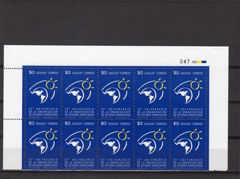 Uruguay 1998 Sc#1719 OAS  50th.Anniversary Set (1) Block of 10 MNH