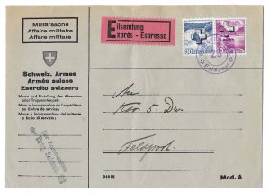 Switzerland Military Express Mail Feldpost 34618 Drag. Schwal. 23, Scott O3, O7